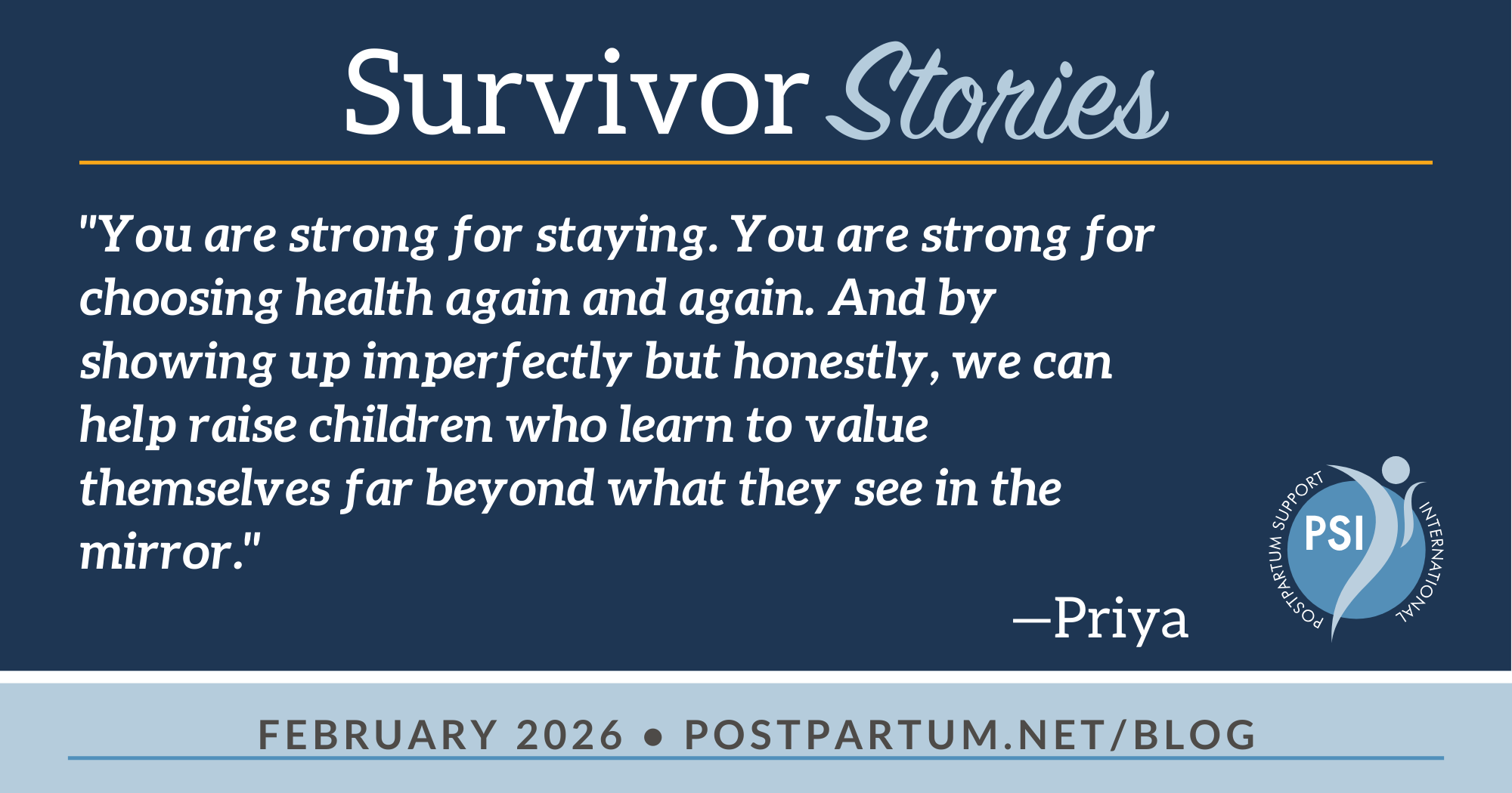 “You are strong for staying. You are strong for choosing health again and again. And by showing up imperfectly but honestly, we can help raise children who learn to value themselves far beyond what they see in the mirror.” I Didn’t Bounce Back. I Stayed. By Priya James