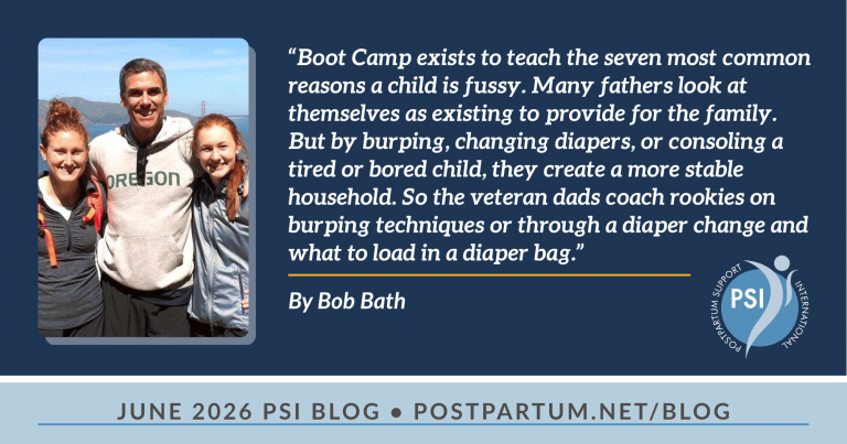 “Boot Camp exists to teach the seven most common reasons a child is fussy. Many fathers look at themselves as existing to provide for the family. But by burping, changing diapers, or consoling a tired or bored child, they create a more stable household. So the veteran dads coach rookies on burping techniques or through a diaper change and what to load in a diaper bag.” Boot Camp for New Dads Rises to the Challenge By Bob Bath