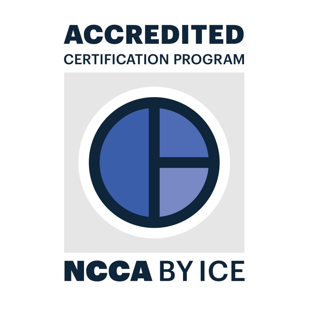 Logo: Accredited Certification Program NCCA by ICE